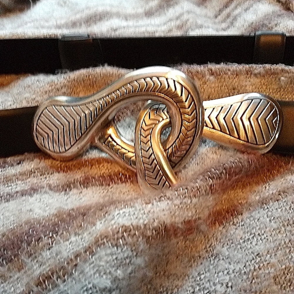 Adjustable Metal and Leather Latch Belt